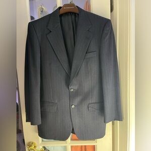 Burberry Navy Pinstripe Suit Jacket